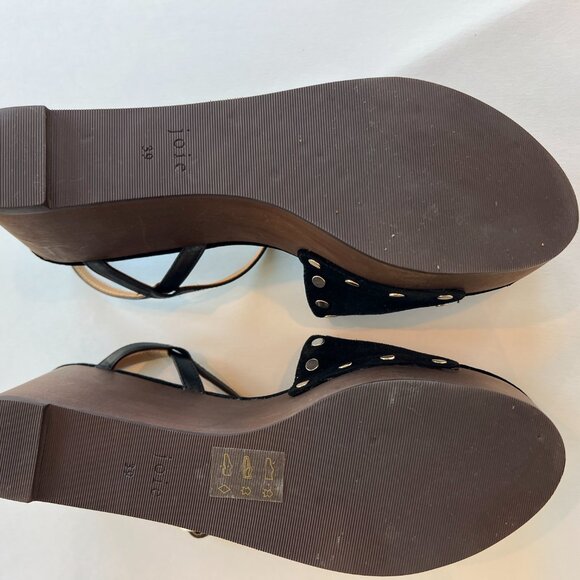 JOIE Size 39 9 US GALLA SUEDE STUD EMBELLISHED PLATFORM SANDALS BLACK - Picture 6 of 6